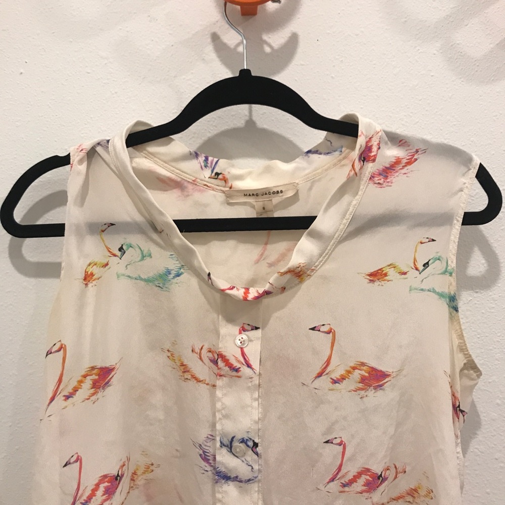 Marc Jacobs button front sheet swan tank
